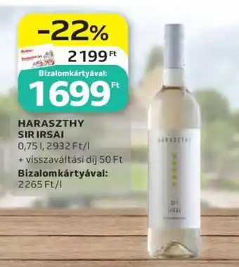 Auchan HARASZTHY Sir Irsai ajánlat