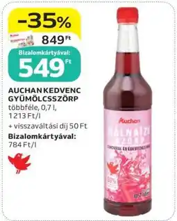 Auchan Auchan Kedvenc Gyümölcsszörp ajánlat