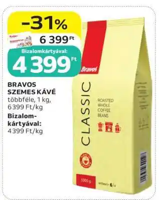 Auchan BRAVOS Szemes kávé ajánlat