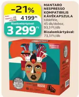 Auchan MANTARO NESPRESSO KOMPATIBILIS KÁVÉKAPSZULA ajánlat