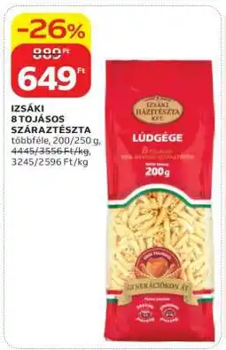 Auchan Izsáki 8 tojásos száraztészta ajánlat