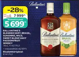 Auchan Ballantine's Blended Skót, Brasil, Sunshine, Wild, Sweet Blend vagy Passionfruit Whisky ajánlat