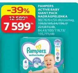 Auchan PAMPERS ACTIVE BABY GIANT PACK NADRÁGPELENKA ajánlat