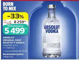 Auchan ABSOLUT ORIGINAL VAGY ÍZESÍTETT VODKA ajánlat