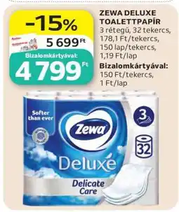 Auchan Zewa Deluxe toalettpapír ajánlat