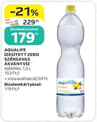 Auchan Aqualife Ízesített Zero Szénsavas Ásványvíz ajánlat