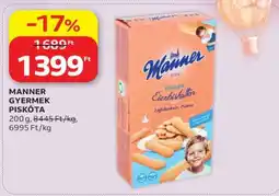 Auchan MANNER GYERMEK PISKÓTA ajánlat
