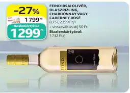 Auchan FEIND IRSAI OLIVÉR, OLASZRIZLING, CHARDONNAY VAGY CABERNET ROSÉ ajánlat