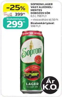 Auchan Soproni Lager vagy alkoholmentes dobozos sör ajánlat