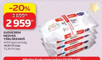 Auchan Sudocrem nedves törlőkendő ajánlat