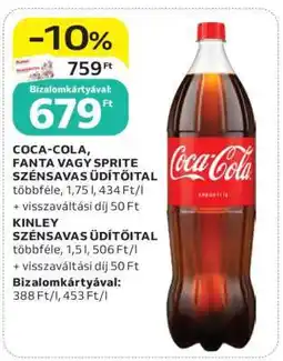 Auchan Coca-Cola, Fanta vagy Sprite szénsavas üdítőital ajánlat