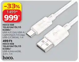 Auchan HOCO X88 TELEFONTÖLTŐ KÁBEL ajánlat