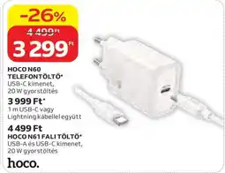 Auchan HOCO N60 TELEFONTÖLTŐ ajánlat