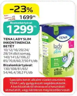 Auchan TENA Lady Slim Inkontinencia Betét ajánlat
