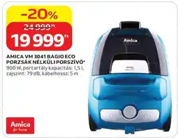 Auchan AMICA VM 3041 BAGIO ECO PORZSÁK NÉLKÜLI PORSZÍVÓ ajánlat