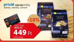 PRIVÁT Nápolyi kakaó, vanília, citrom ajánlat