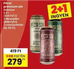 Interspar Pécsi prémium sör dobozos ajánlat