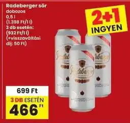 Interspar Radeberger sör dobozos ajánlat