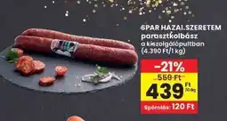 Interspar SPAR HAZAI.SZERETEM parasztkolbász ajánlat