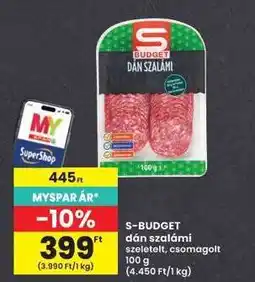 Interspar S-BUDGET dán szalámi ajánlat