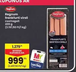 Interspar Regnum frankfurti virsli csomagolt ajánlat