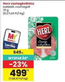 Interspar HERZ Vastagkolbász ajánlat
