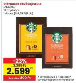 Interspar Starbucks kávékapszula ajánlat