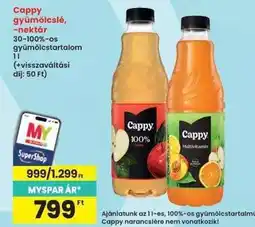 Interspar Cappy gyümölcslé, -nektár ajánlat