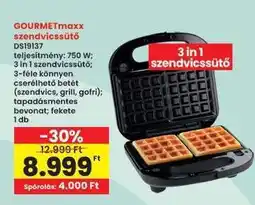 Interspar GOURMETmaxx szendvicssütő ajánlat