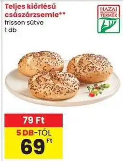 Spar Teljes kiőrlésű császárzsemle ajánlat