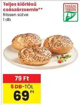 Spar Teljes kiőrlésű császárzsemle ajánlat