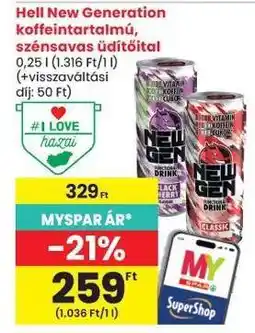Spar Hell New Generation koffeintartalmú, szénsavas üdítőital ajánlat