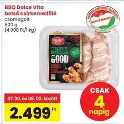 Spar BBQ Dolce Vita belső csirkemellfilé ajánlat