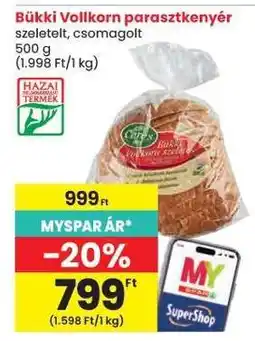Spar Bükki Vollkorn parasztkenyér ajánlat