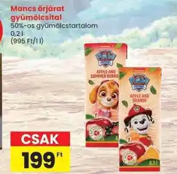 Spar Mancs őrjárat gyümölcsital ajánlat