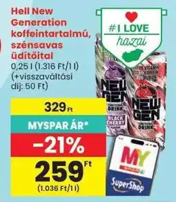 Spar Hell New Generation koffeintartalmú, szénsavas üdítőital ajánlat