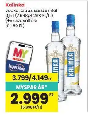Kalinka vodka, citrus szeszes ital