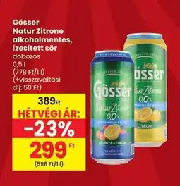 Spar Gösser Natur Zitrone alkoholmentes, ízesített sör ajánlat