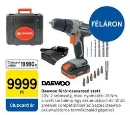 Tesco Daewoo fúró-csavarozó szett ajánlat