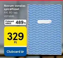 Tesco Novum vonalas spirálfüzet ajánlat