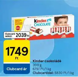 Tesco KINDER Csokoládé ajánlat