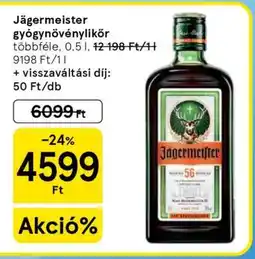 Tesco Jägermeister gyógynövénylikőr ajánlat