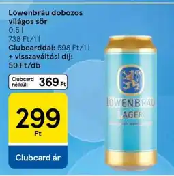 Tesco Löwenbräu dobozos világos sör ajánlat