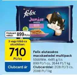 Tesco Felix alutasakos macskaeledel multipack ajánlat