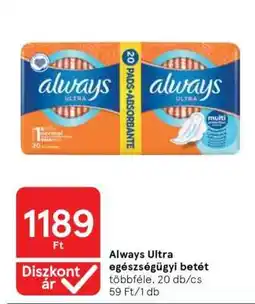 Tesco Always Ultra egészségügyi betét ajánlat