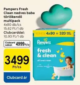 Tesco Pampers Fresh Clean nedves baba törlőkendő multipack ajánlat