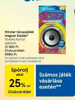Tesco Hitster társasjáték magyar kiadás ajánlat