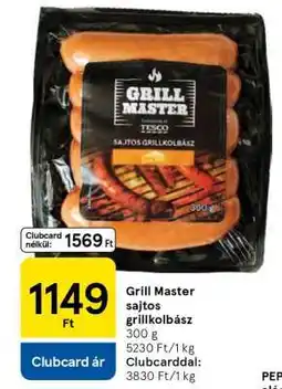 Tesco Grill Master sajtos grillkolbász ajánlat