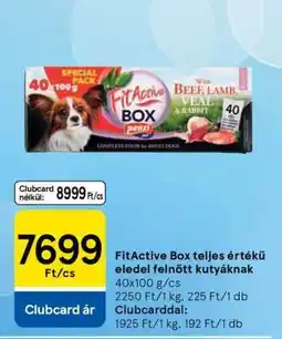 Tesco FitActive Box teljes értékű eledel felnőtt kutyáknak ajánlat