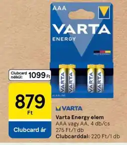 Tesco Varta Energy elem ajánlat